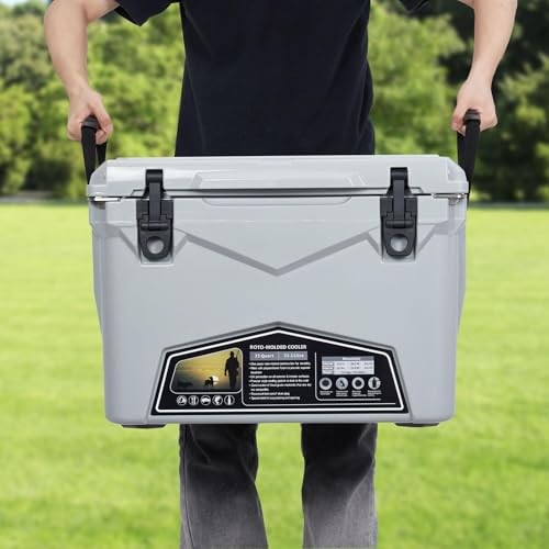 Insulated Hard Cooler with 5-Day Ice Retention - Portable Outdoor Ice Chest