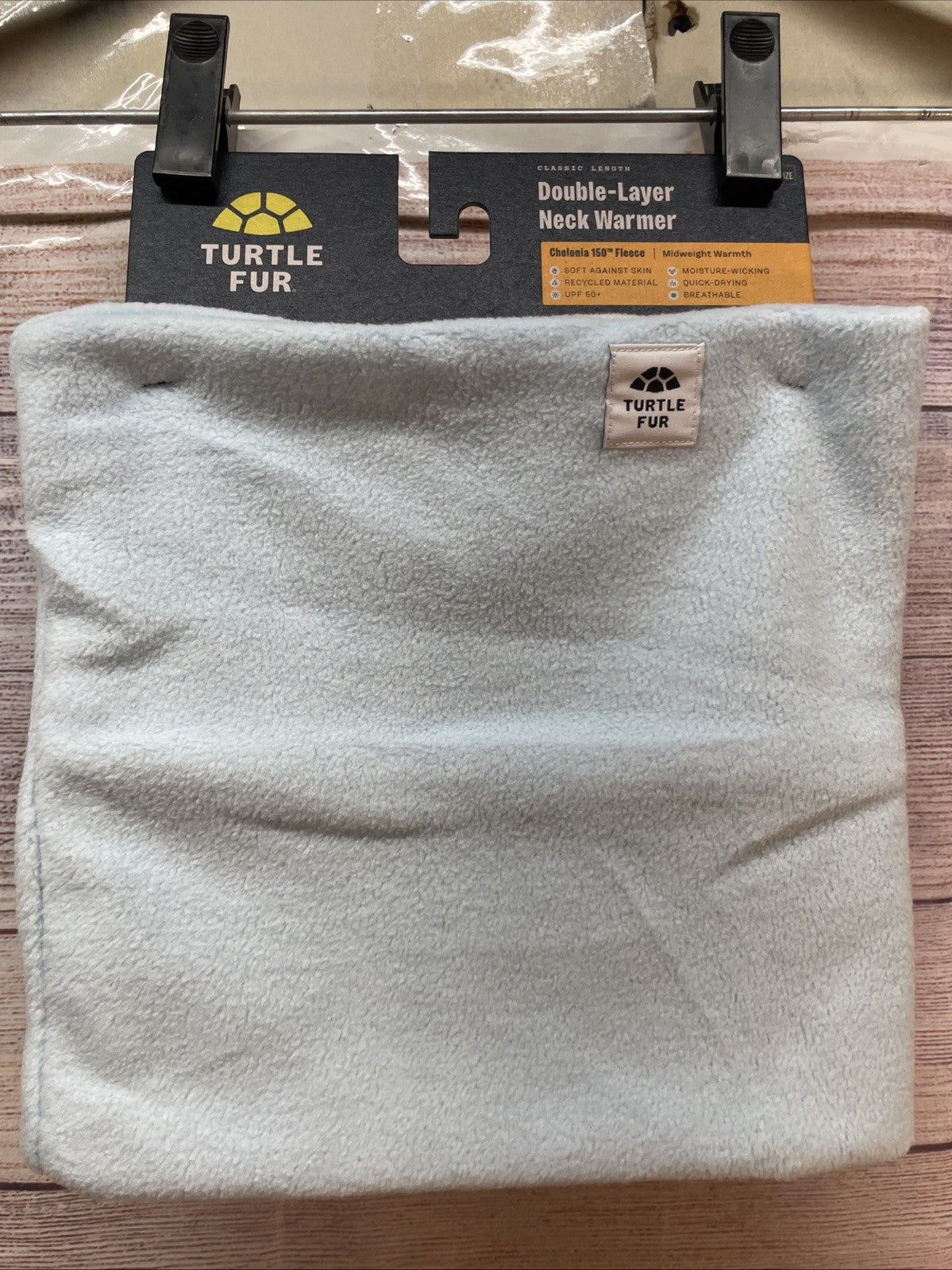 Double-Layer Recycled Fleece Neck Warmer - Light Blue, Turtle Fur
