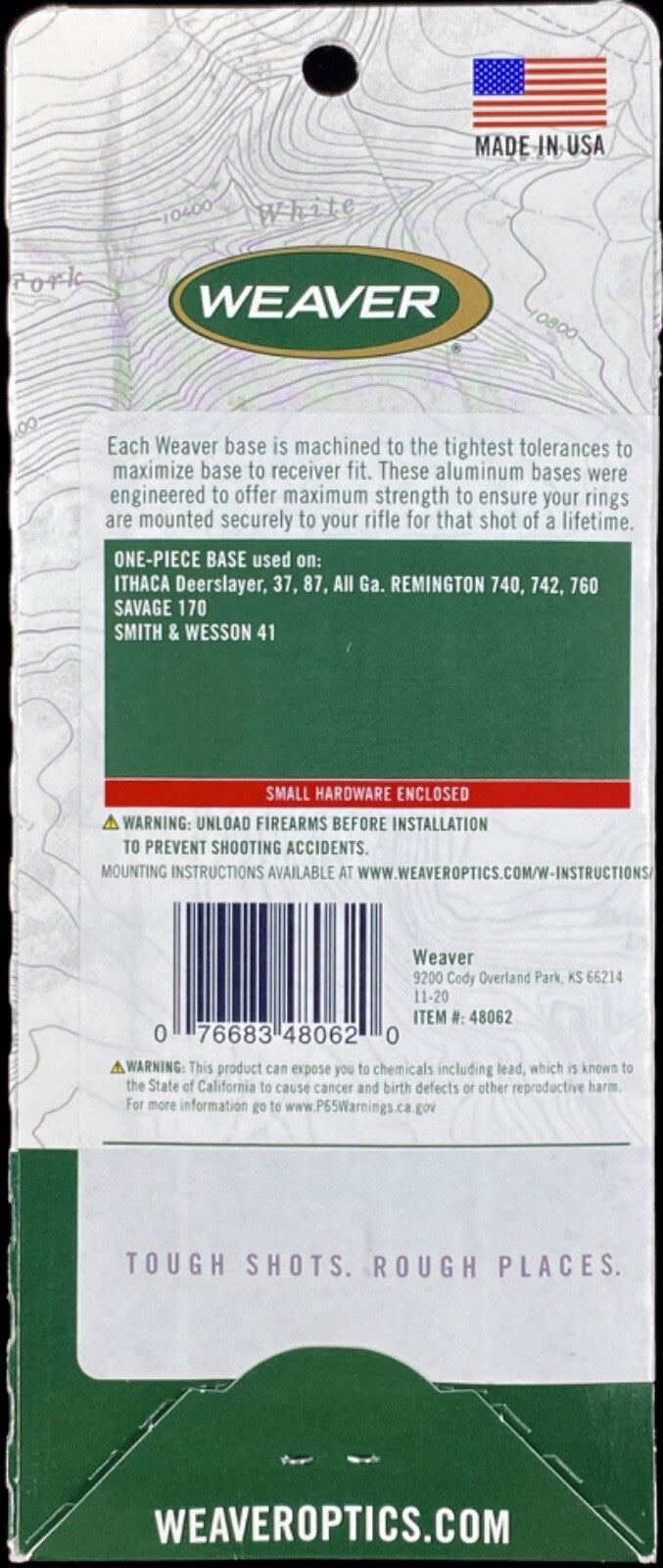 Weaver One-Piece Base for Remington 740/742/760 Rifles - Gloss Black