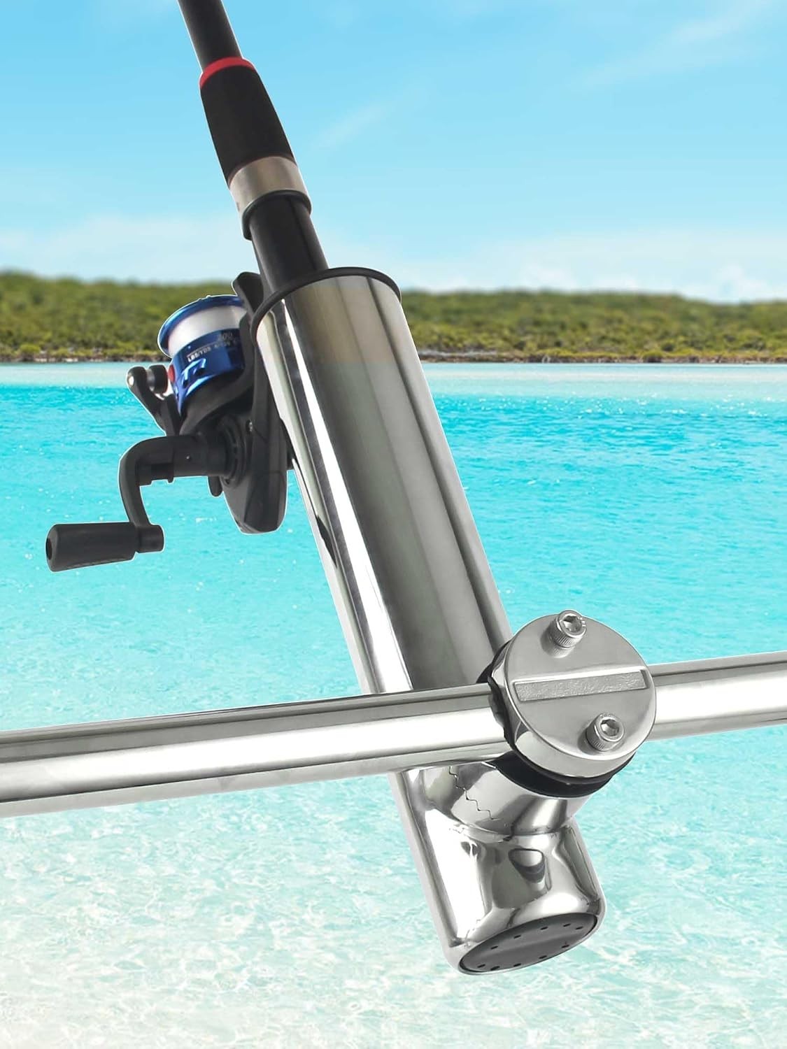 Stainless Steel Fishing Rod Holders 2-Pack | Adjustable Clamp-On Marine Gear