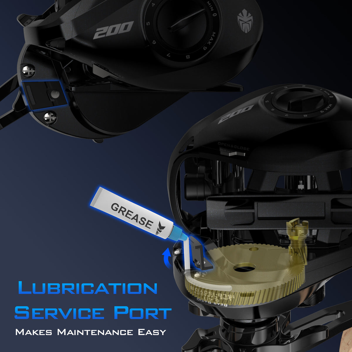 High Capacity Baitcasting Reel - Wide Spool, Multi-Use Fresh & Saltwater
