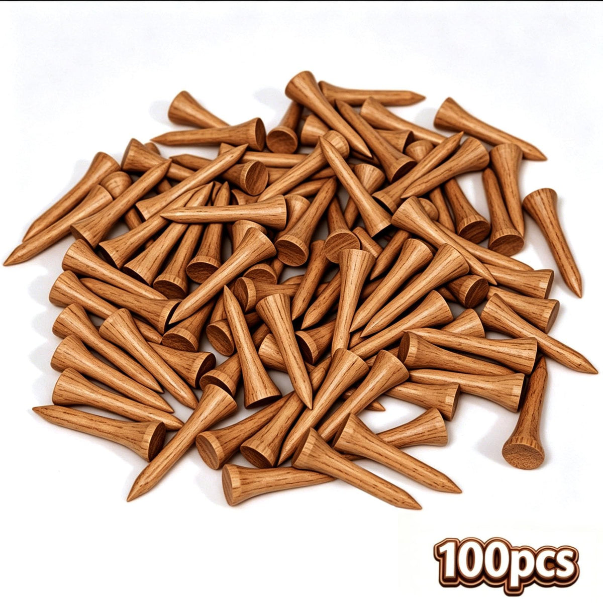 Wooden Golf Tees 1.5 Inch 100 Count Brown - Durable & Standard Size