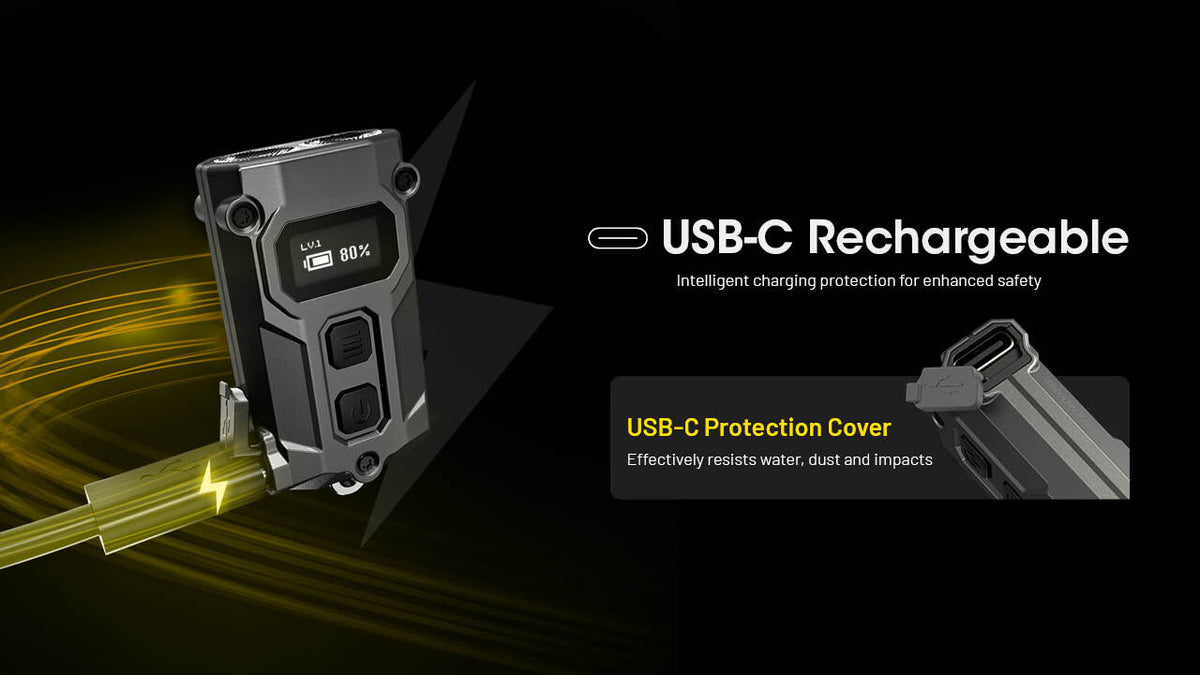 Rechargeable Multi-Color LED Keychain Flashlight 600 Lumens - Compact & Bright