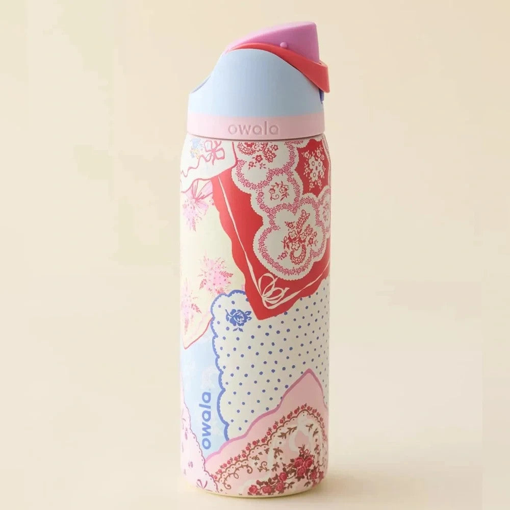32oz Stainless Steel Water Bottle with Flip Lock & Multicolor Paisley Design