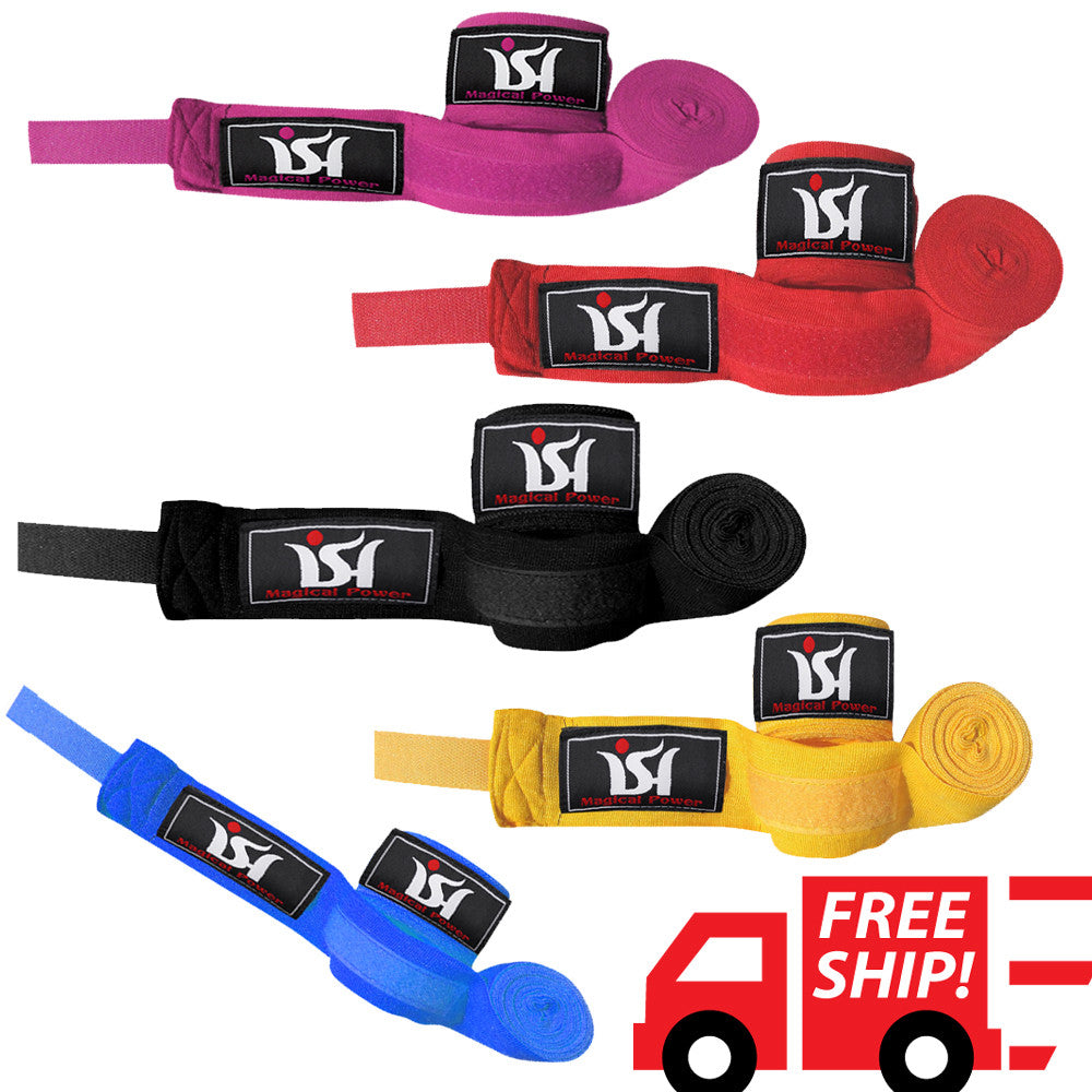 Boxing Hand Wraps with Thumb Loop and Hook & Loop Closure - Support & Protection
