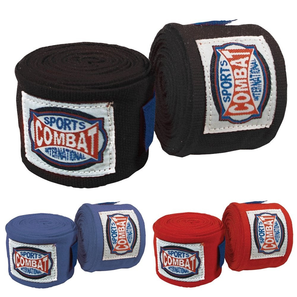 Semi-Elastic Handwraps for Boxing and Martial Arts - Blue, 2 in x 180 in, Pair