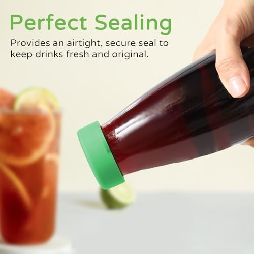 Reusable Silicone Milk Bottle Caps 48mm Green Pack of 6 for Glass Bottles