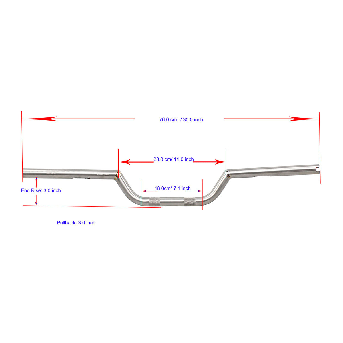 30-Inch Stainless Steel Handlebar Drag Bar for Harley Davidson Dyna Softail
