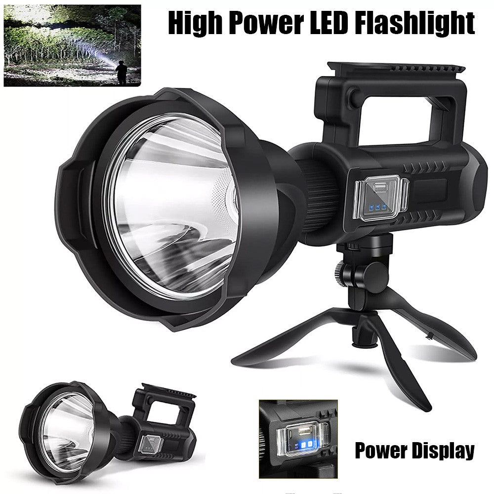 Rechargeable LED Searchlight Flashlight 1000 Lumens Portable Handheld Spotlight