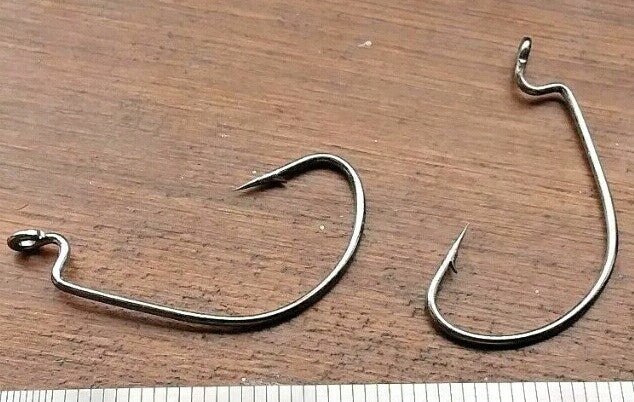 25 Pack Heavy Duty Worm Hooks - Extra Wide Gap, Black Nickel, 3/0 Size