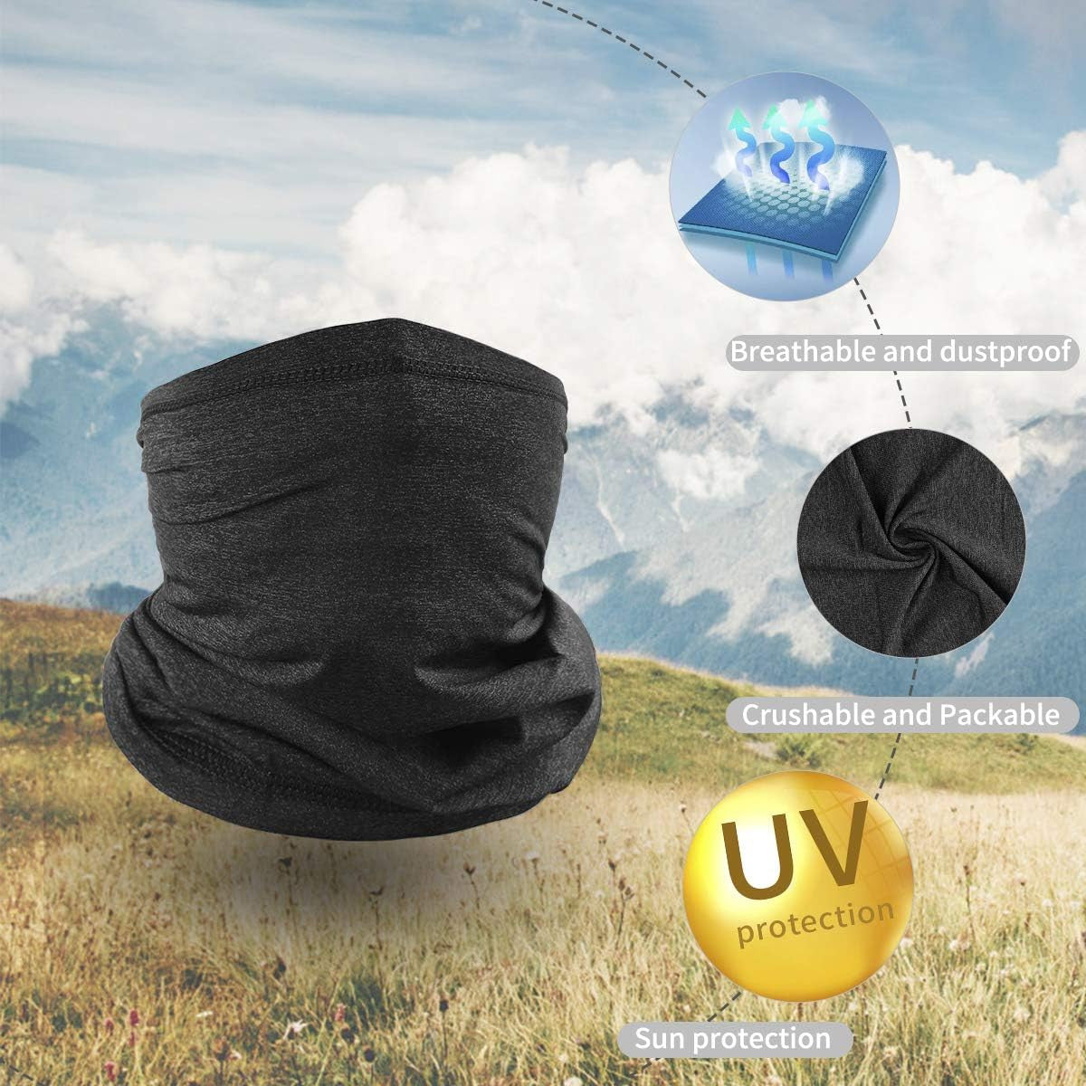 UV Protective Neck Gaiter Scarf for Men and Women - Breathable & Reusable