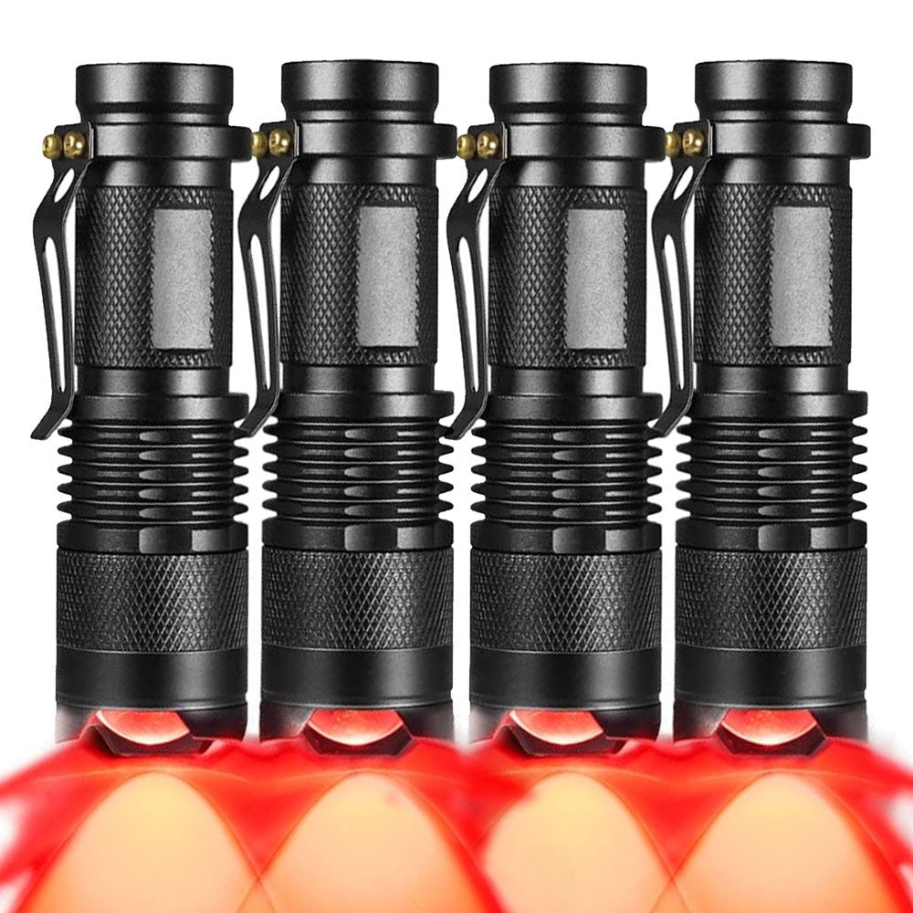 Mini LED Flashlight UV Zoomable Torch for Camping Hiking Night Astronomy