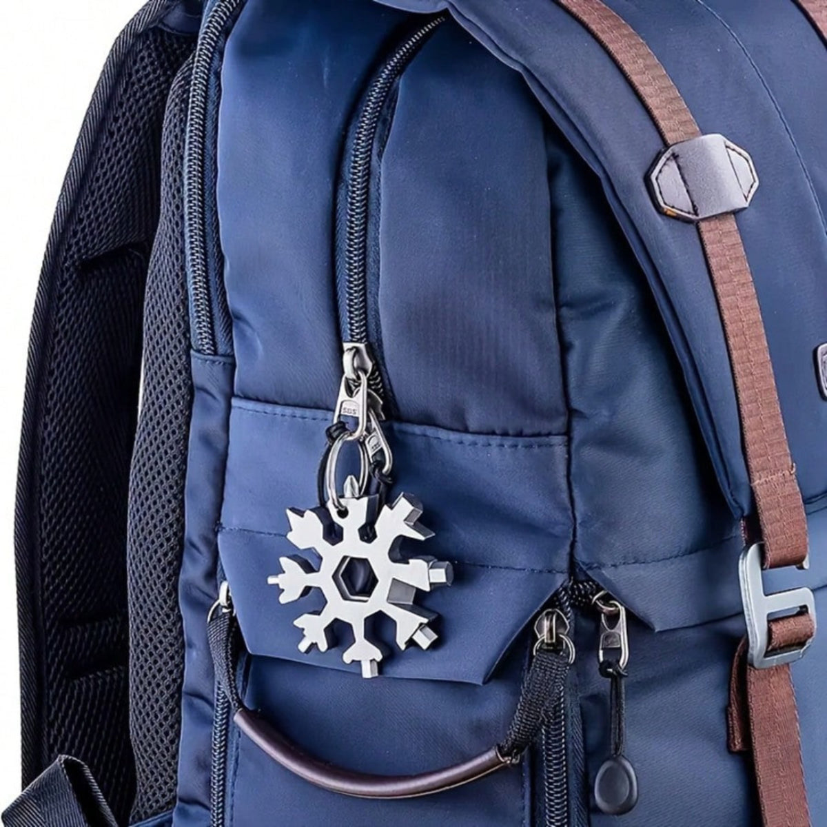 18-in-1 Snowflake Multi-Tool Wrench Screwdriver Keychain Set - Alloy Steel