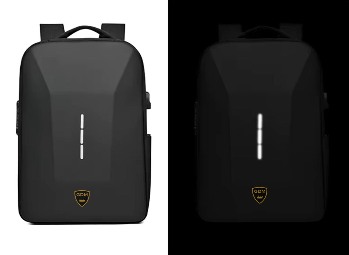 Motorcycle Hard Shell Water Resistant Backpack with Multiple Compartments