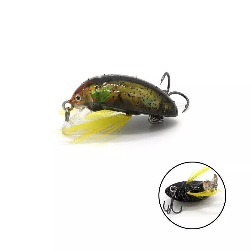 Floating Beetle Bug Fishing Lures Set - 6 Color Options, Water Surface Bait