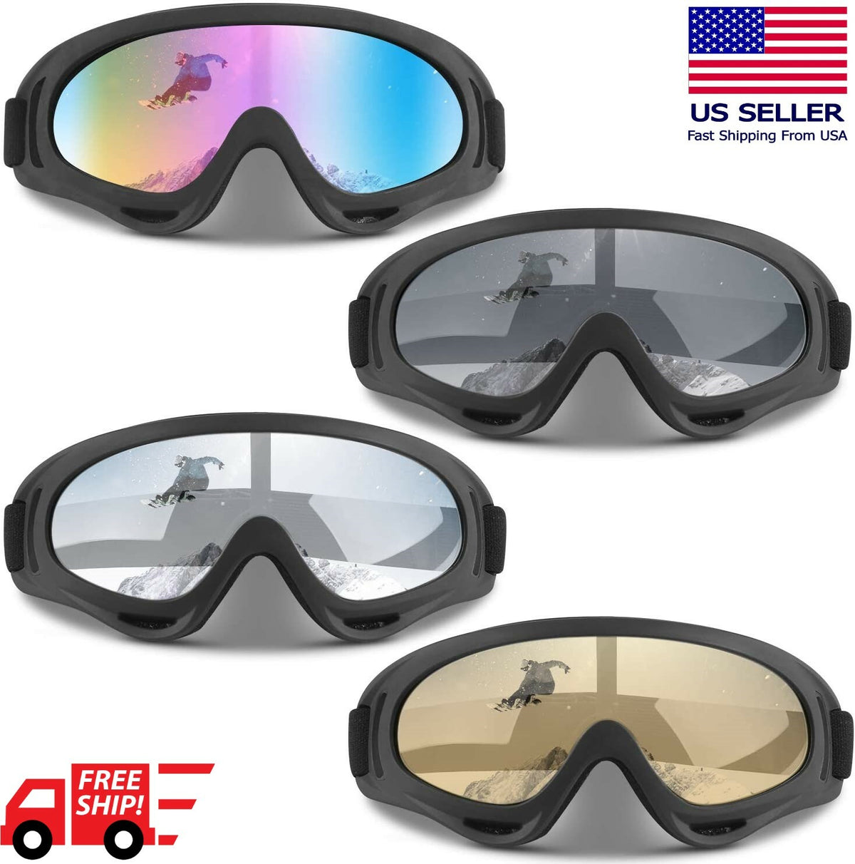 Anti-Fog Ski Goggles Men Women Snowboard Snowmobile UV400 Windproof Snow Sports Gear
