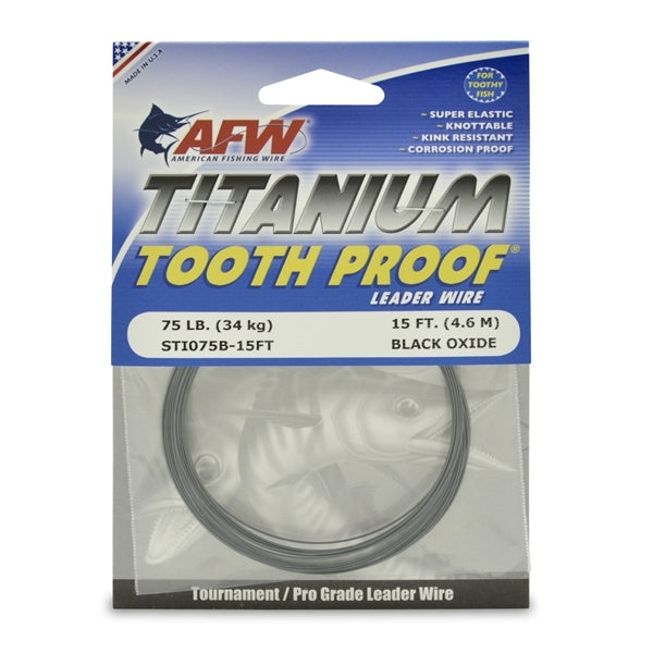 Tooth Proof Titanium Leader Wire - Single Strand Fishing Leader 15 ft