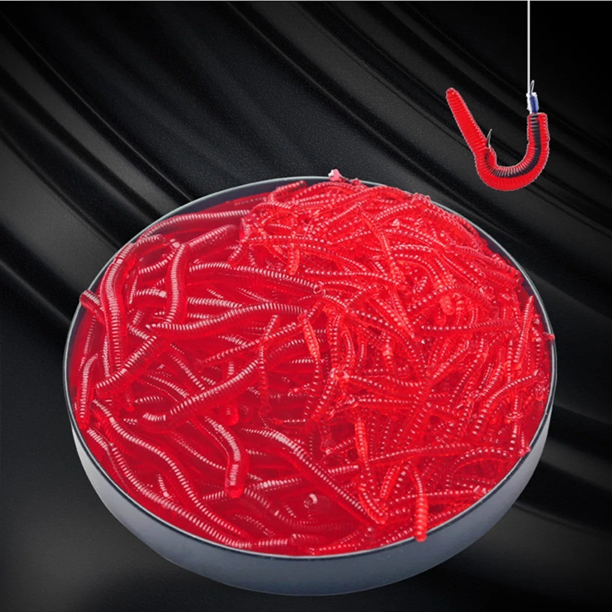 Artificial Soft Plastic Worms for Fishing - 100 Pcs Lifelike Lure Set