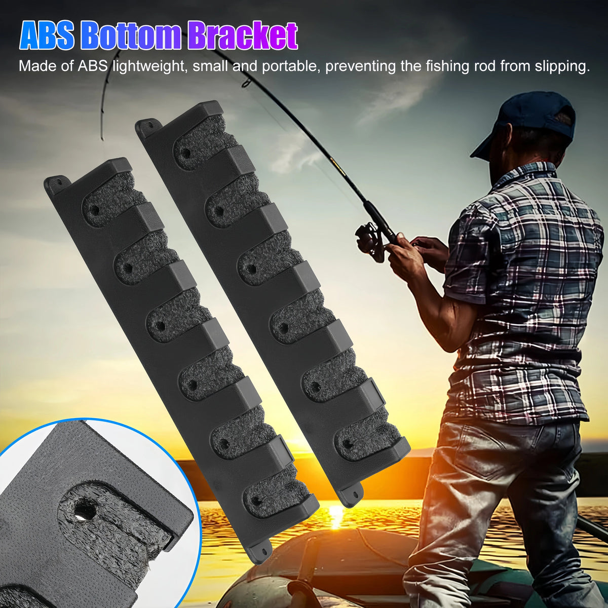 Vertical Fishing Rod Rack Wall Mount Holder for 6 Poles Storage Stand