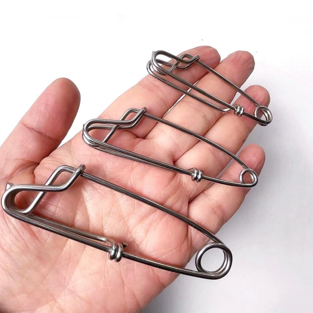 Stainless Steel Long Line Fishing Snap Clips - Tuna, Shark, Crab Hooks - Corrosion-Resistant