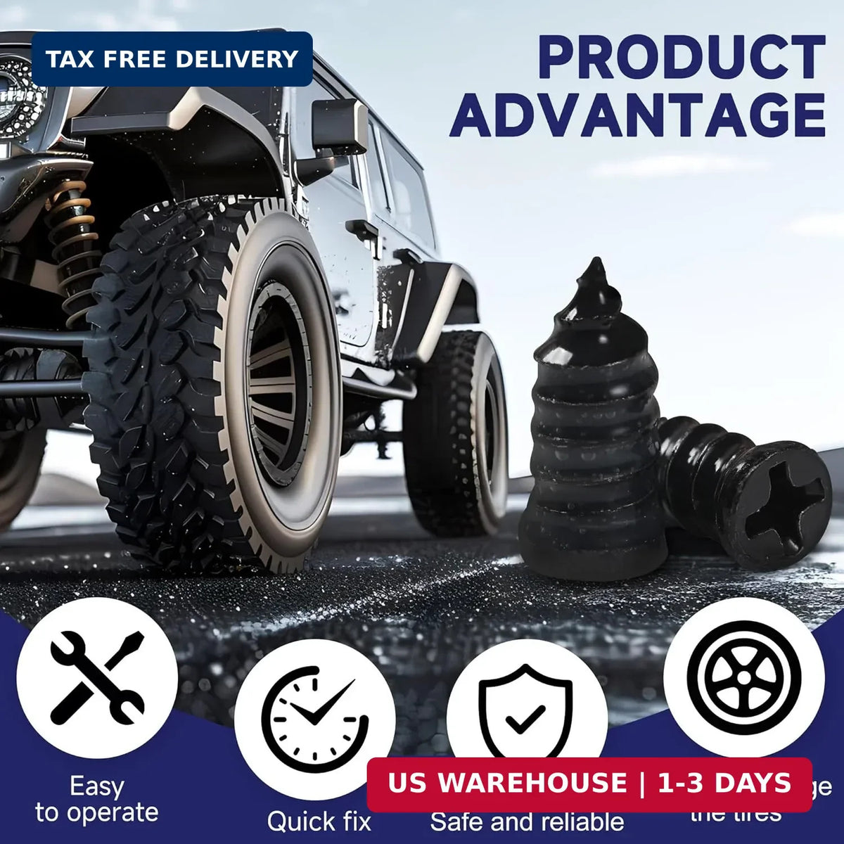 30 Pcs Tire Repair Screws Kit for Puncture Fixing in Cars Motorcycles