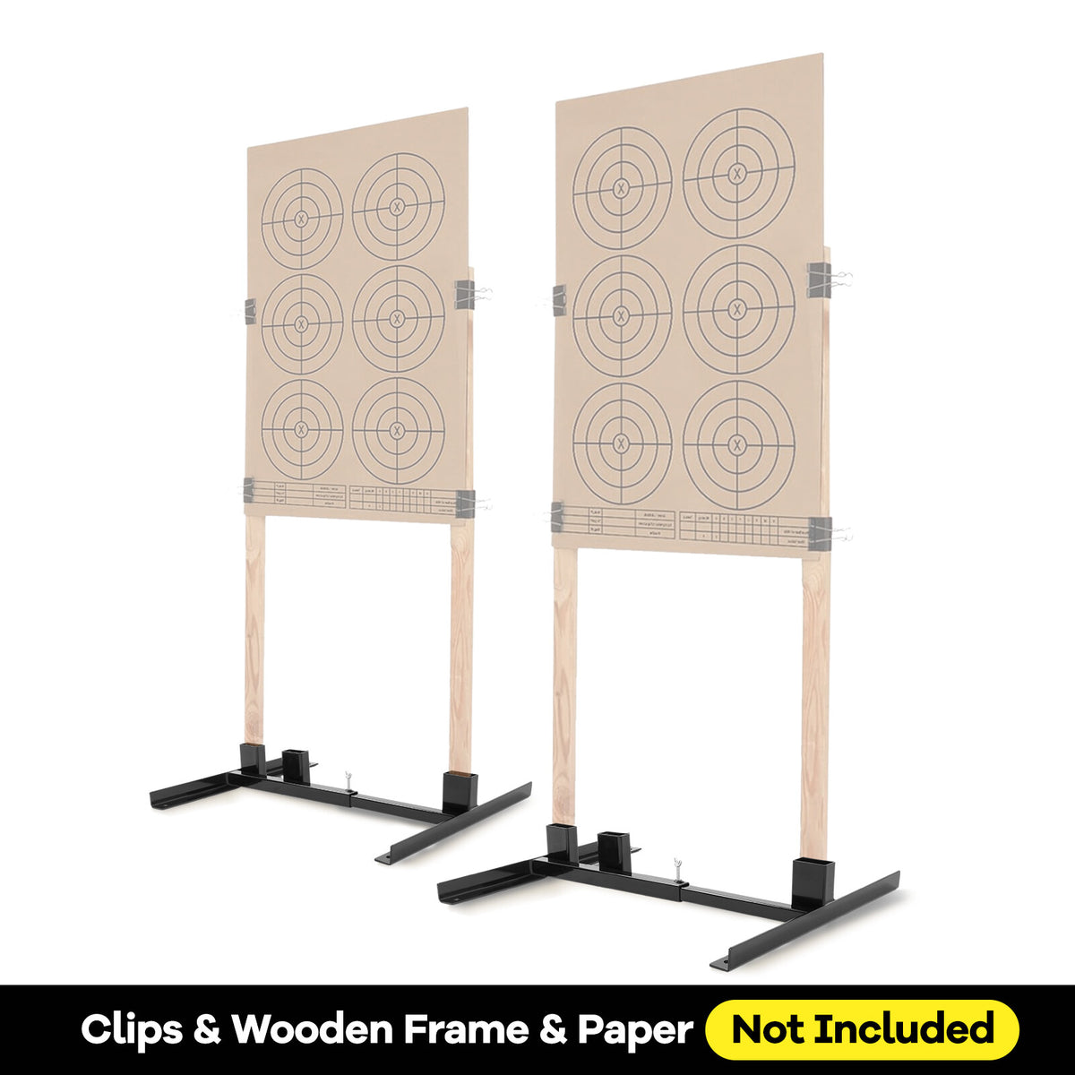 Adjustable Steel Target Stand Base for Paper Silhouette Shooting 2-Pack