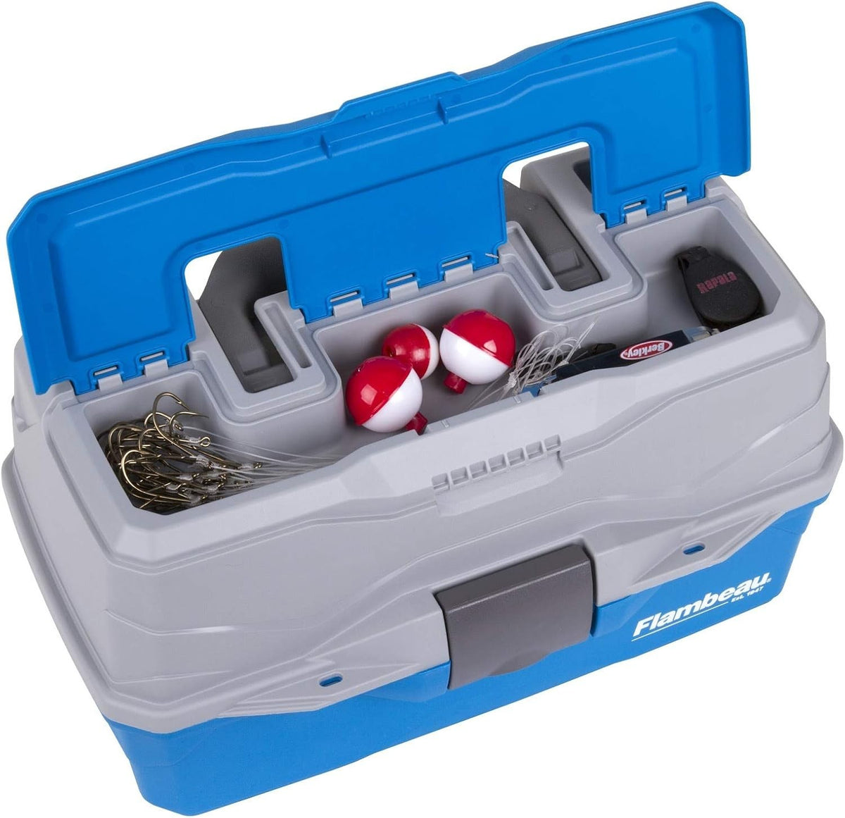 2-Tray Classic Tackle Box with Removable Dividers and Lid Accessory