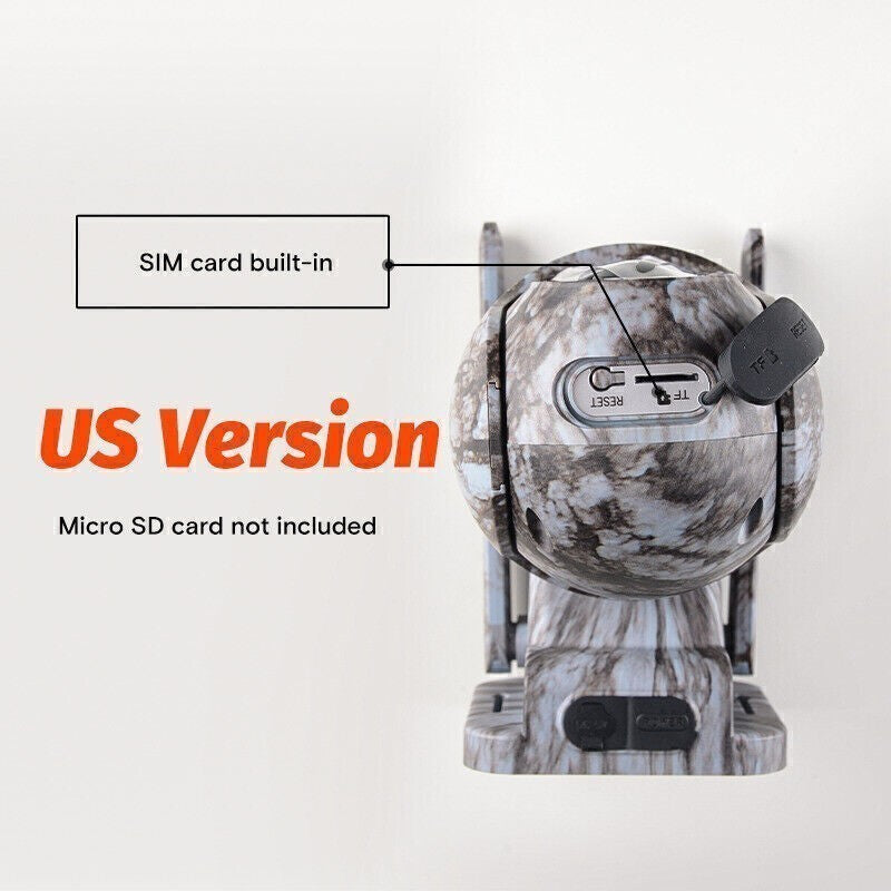 Solar Powered 4G LTE Trail Camera with Night Vision & SIM Card - 2 Pack