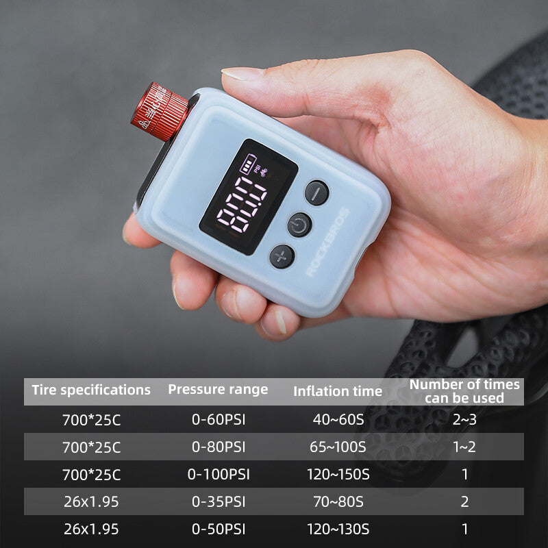 Electric Mini Bike Pump with LED Display - Portable Tire Inflator for Motorcycle and Bicycle
