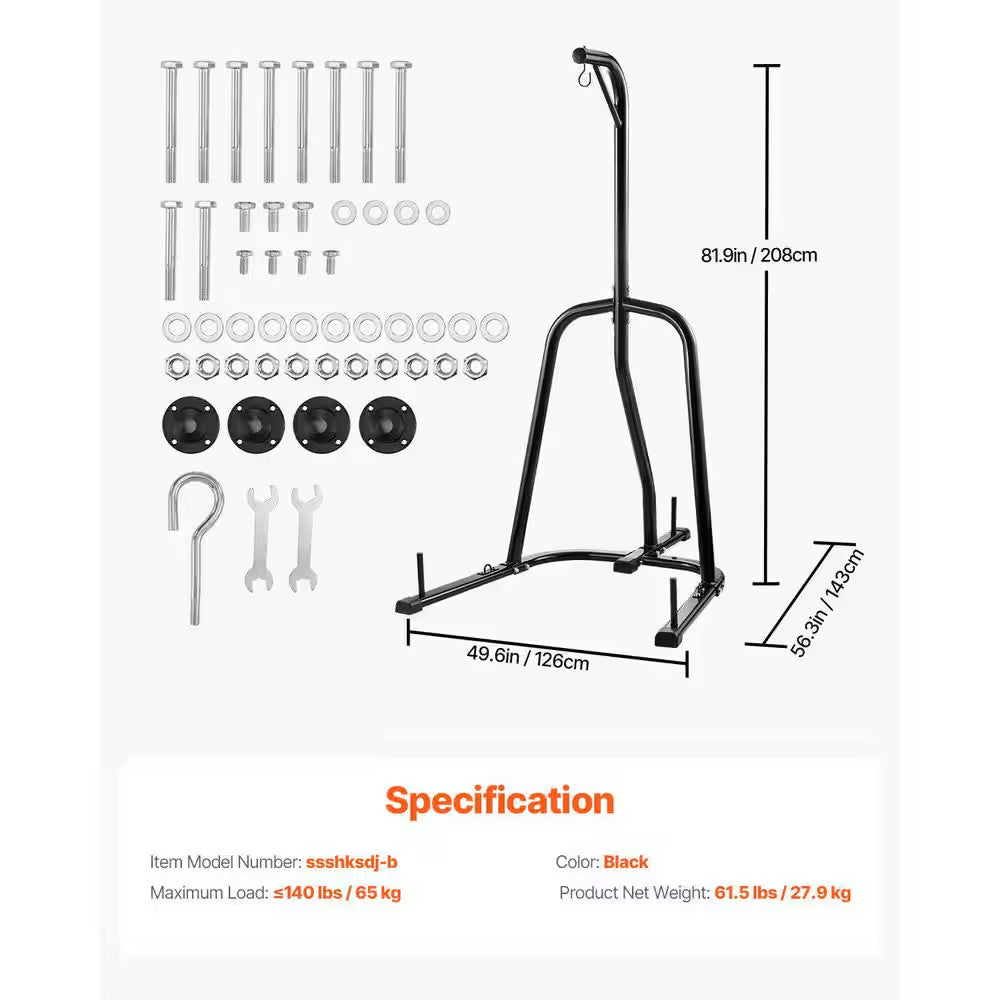 Heavy Duty Steel Punching Bag Stand for Home Gym – Holds Up to 140 Lbs