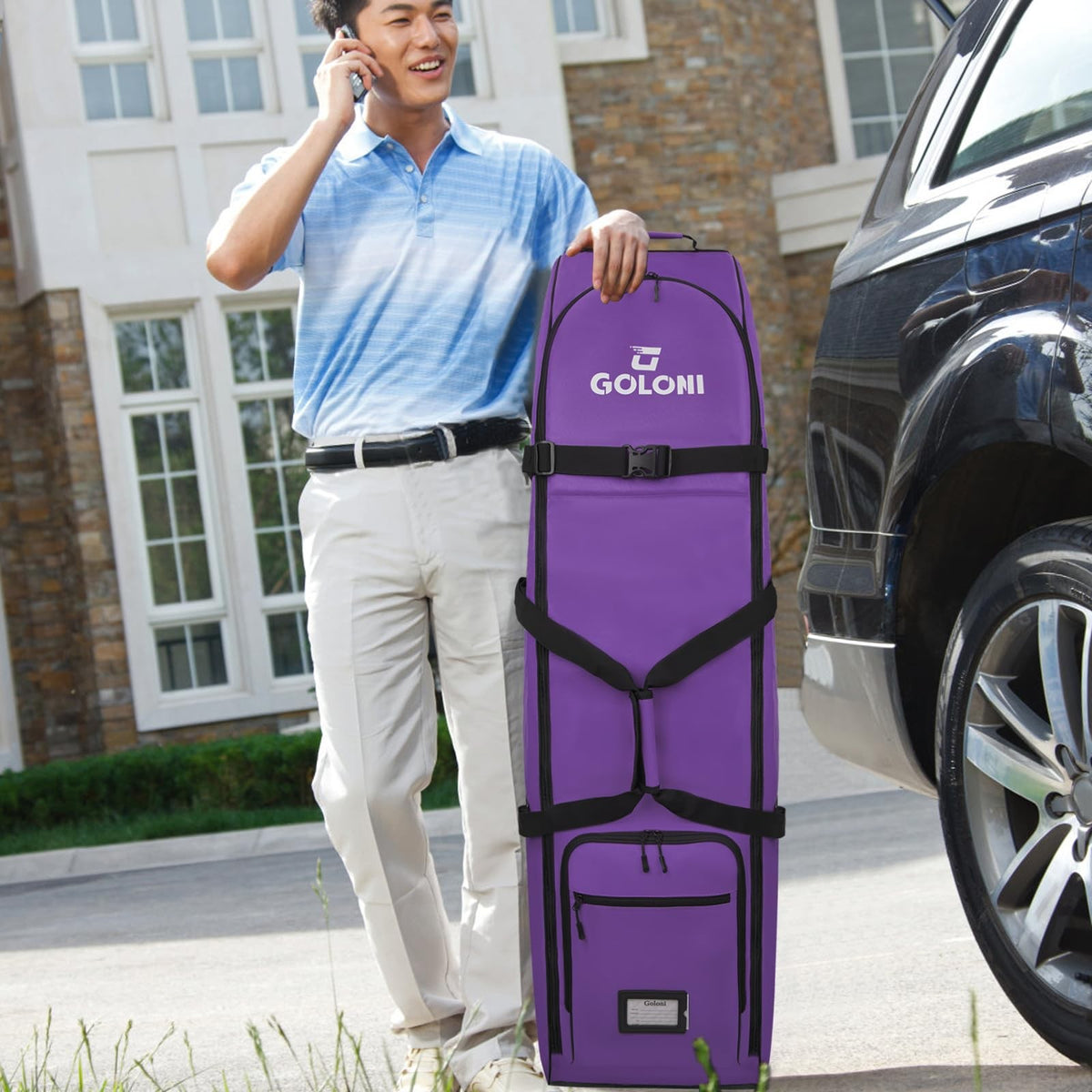 Heavy Duty Golf Travel Bag with Wheels for Airline Travel – Water Resistant & Foldable