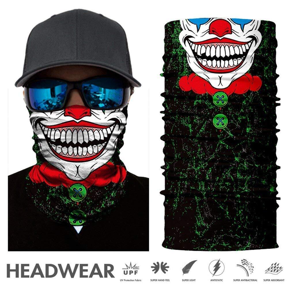 Unisex 3D Skull Neck Gaiter Face Mask - UV Protection, Multi-Way Wearable