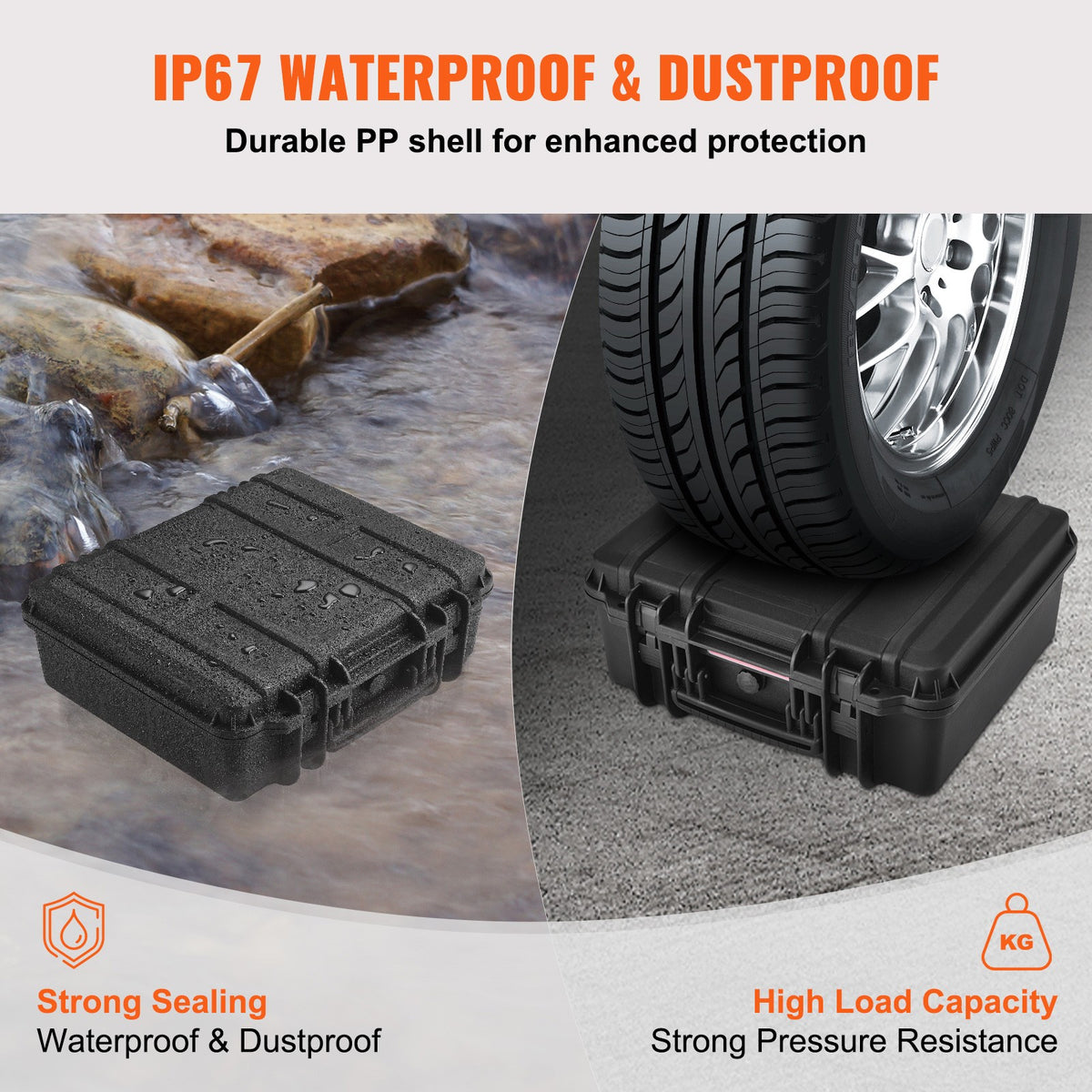 Waterproof Hard Pistol Case for 6 Handguns - Lockable TSA Approved Storage