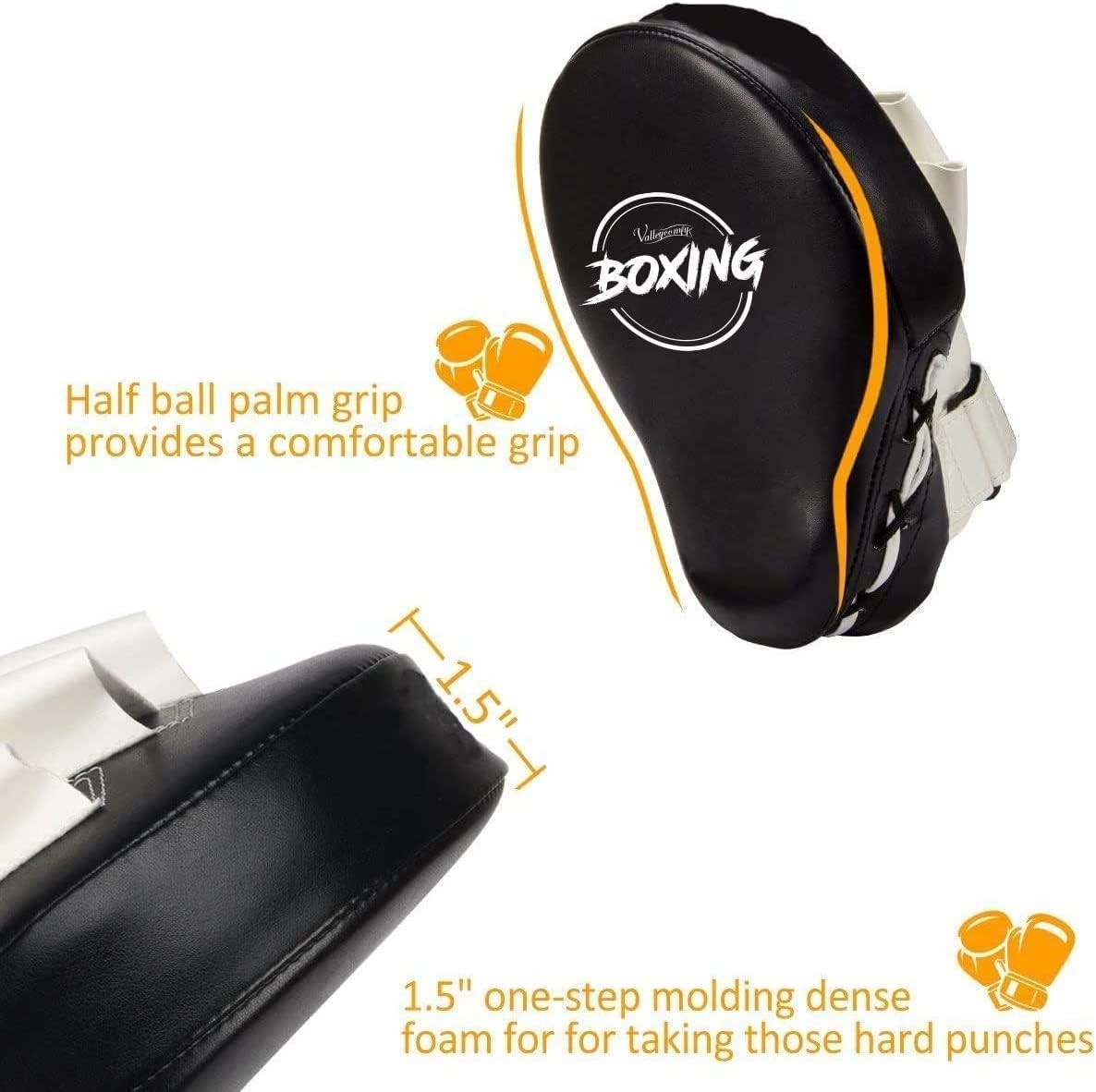 Adult Curved Boxing Mitts for Kickboxing and Sparring