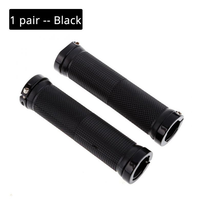 Lock-On Bicycle Handlebar Grips Set for MTB BMX Cycling - Black