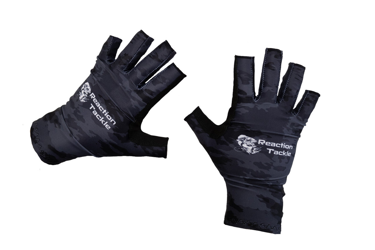UV Fishing Gloves UPF 50 Sun Protection Fingerless Kayak Gloves - Reaction Tackle