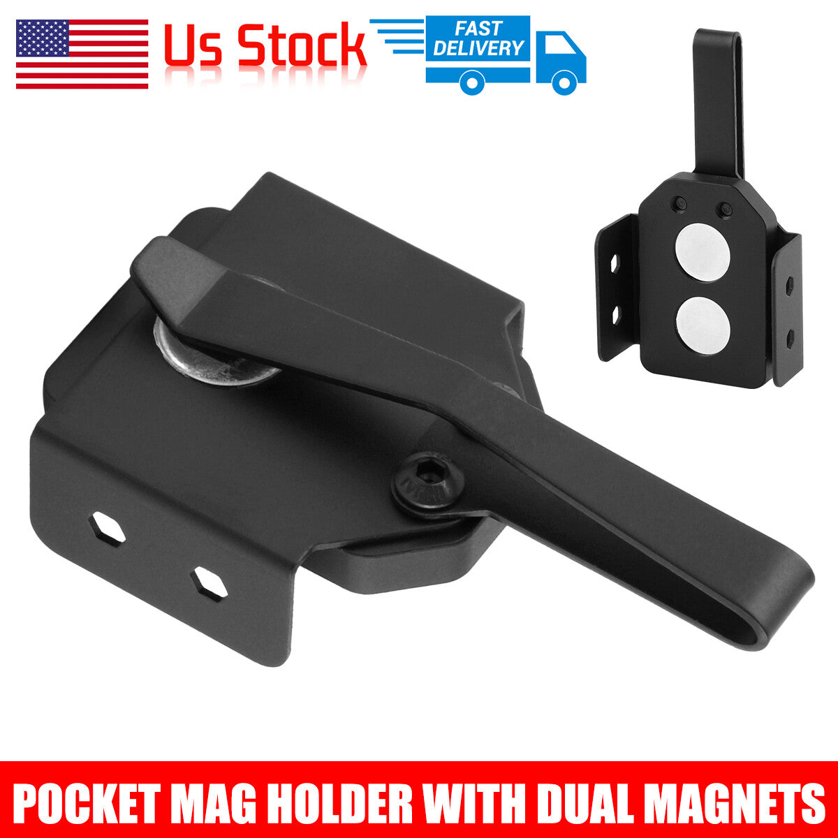 Magnetic Magazine Holder Clip for Metal Magazines - Concealed Carry Accessory