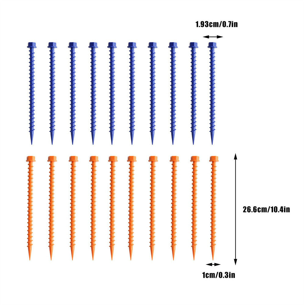 Heavy Duty Tent Stakes 10-Pack Camping Spikes Canopy Anchors Ground Pegs
