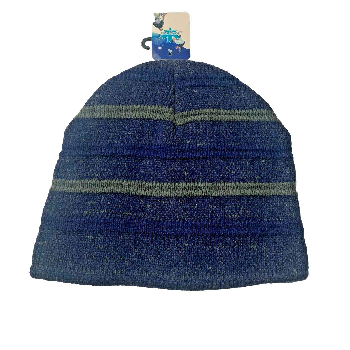 Blue and Gray Beanie Cap One Size Winter Hat Unisex