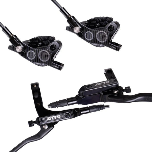 Hydraulic Disc Brake Set 4 Piston MTB Bike Full Metal Pads Cooling Upgrade