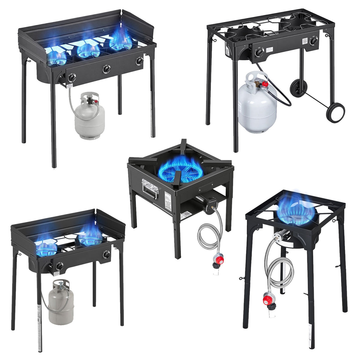 Outdoor Propane Gas Stove for Camping and Cooking - 100,000-225,000 BTU