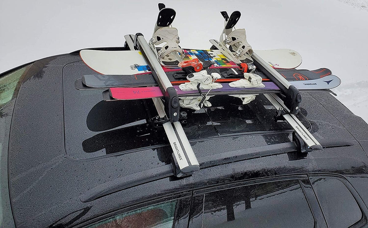 Ski & Snowboard Roof Rack Carrier Fits Most Cross Bars - Holds 6 Skis or 4 Snowboards