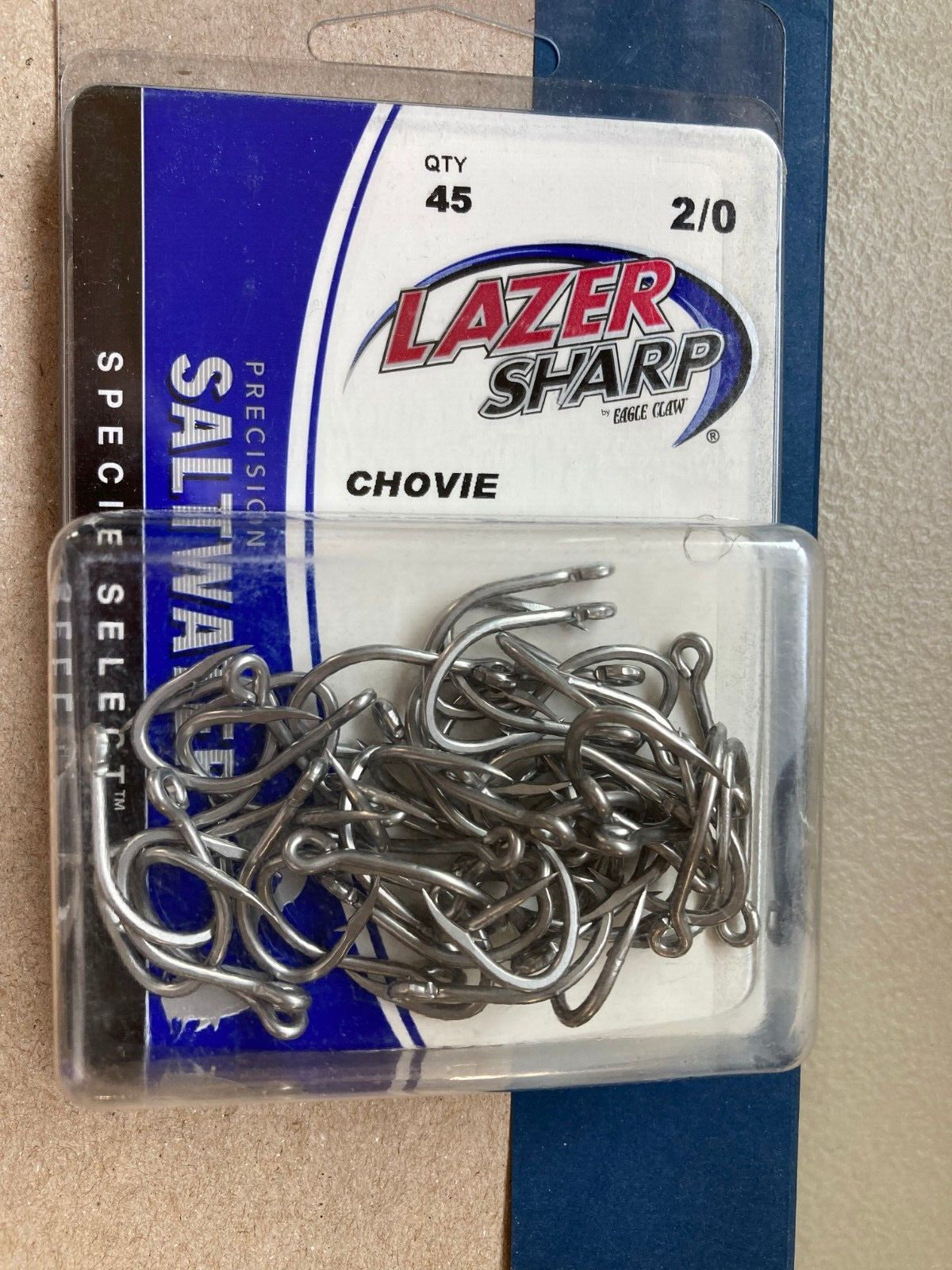 Saltwater Fishing Hooks - Eagle Claw Laser Sharp Size 2/0, 45 Pack