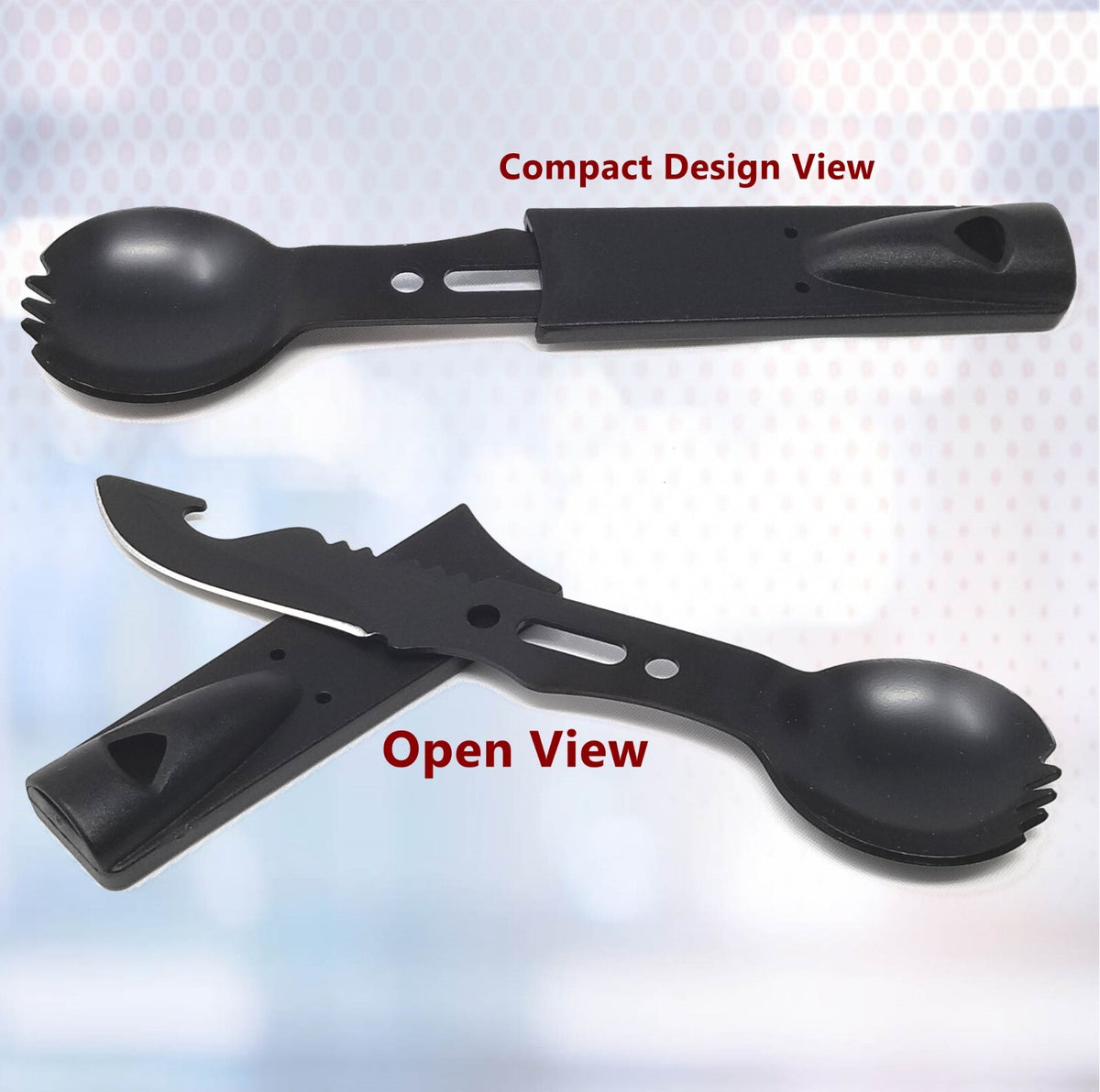 7-in-1 Stainless Steel Camping Utensil Set Multi-Tool for Hiking & Survival