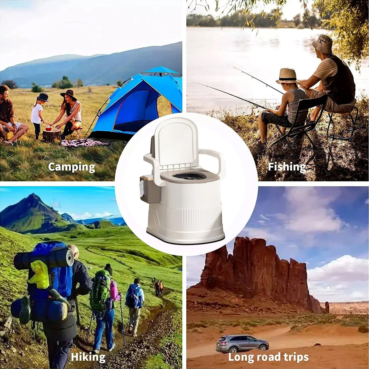 Portable Toilet and Privacy Tent Kit for Outdoor Use - Waterproof & UV-Resistant