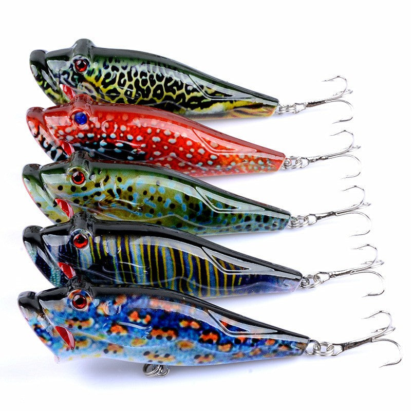 Topwater Popper Fishing Lures Set for Bass Trout Pike - 5 Pcs