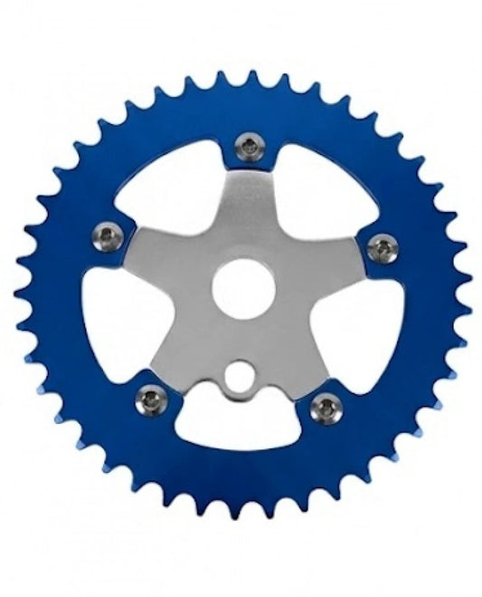 BMX Alloy Chainring & Spider Combo 38-44T for One Piece Cranks - Multiple Sizes & Colors