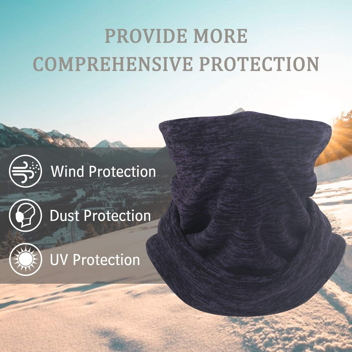 Winter Fleece Neck Gaiter Face Mask - Windproof, Insulated & Versatile