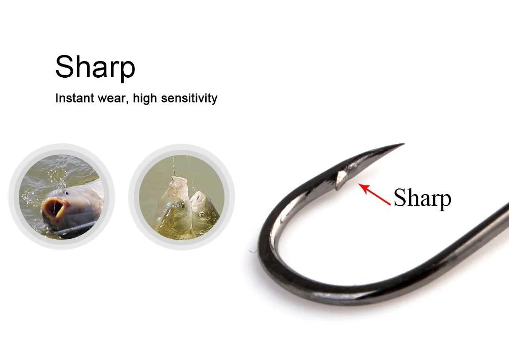 50-100pcs Gold Fishing Hooks - High Carbon Steel, Barbed, Ringed Eye, Multiple Sizes