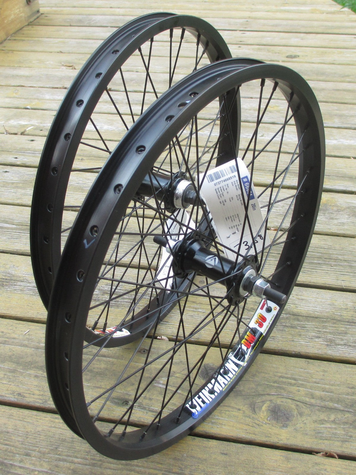 20-inch BMX Wheel Set with Double Walled Rims - Front & Flip Flop Rear